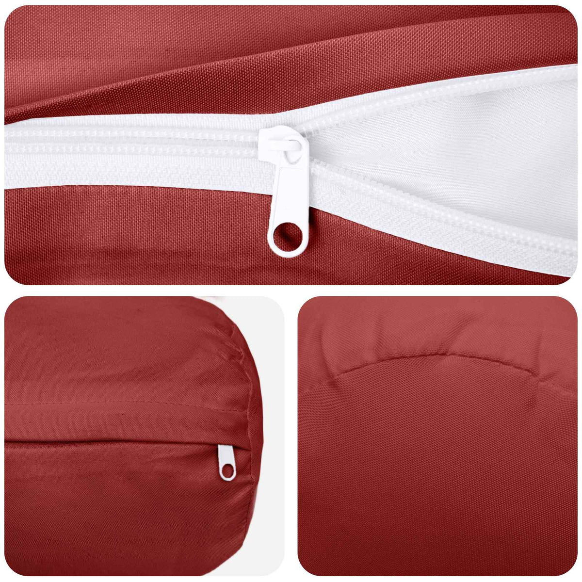 Throw Pillow 6 pcs HEERLEN Wine Red Dia. 15 x 40 cm Polyester