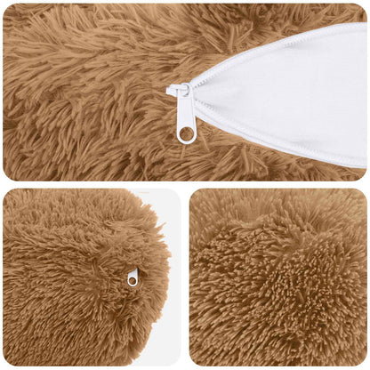 Cushion with Pillow HEERLEN 6 pcs Taupe PV Fleece