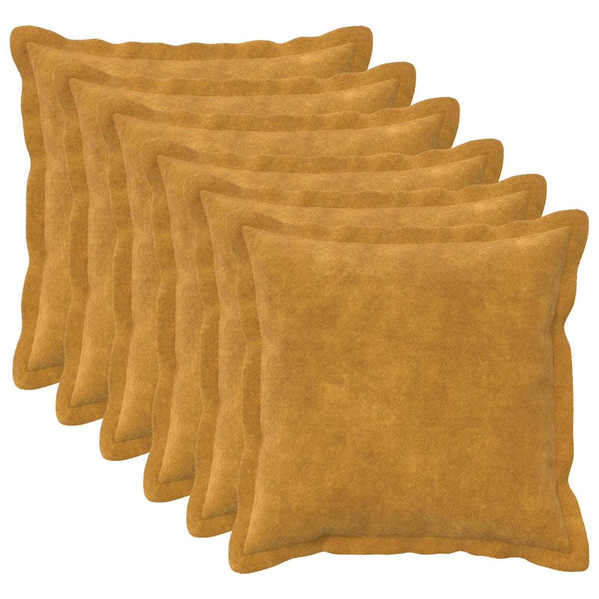 Cushion with Pillow HOUTEN 6 pcs Yellow Microfiber Fleece