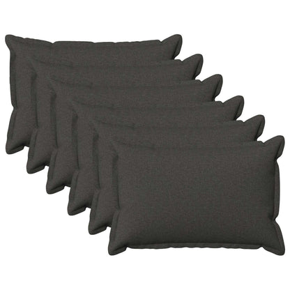 Cushion with Pillow HOUTEN 6 pcs Dark Grey Faux Linen