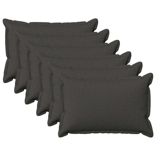 Cushion with Pillow HOUTEN 6 pcs Dark Grey Faux Linen