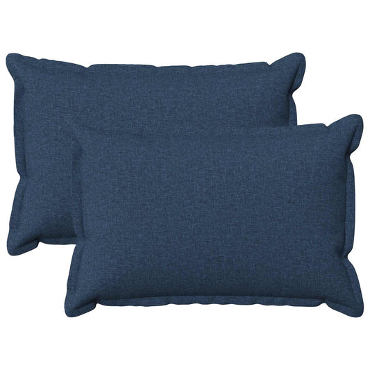 Cushion with Pillow HOUTEN 2 pcs Blue Faux Linen