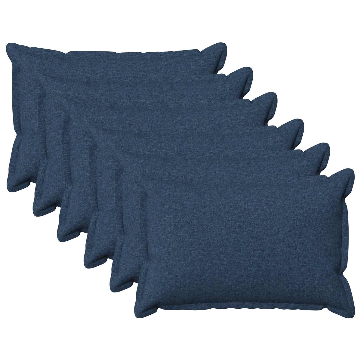 Cushion with Pillow HOUTEN 6 pcs Blue Faux Linen