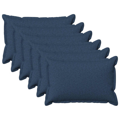 Cushion with Pillow HOUTEN 6 pcs Blue Faux Linen