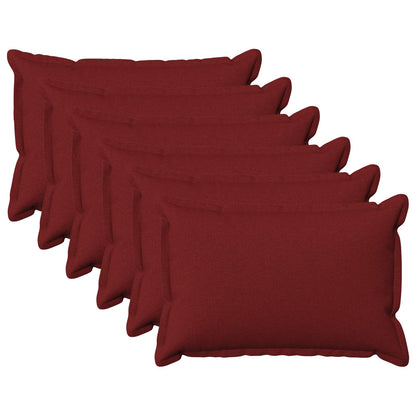 Cushion with Pillow HOUTEN 6 pcs Wine Red Faux Linen