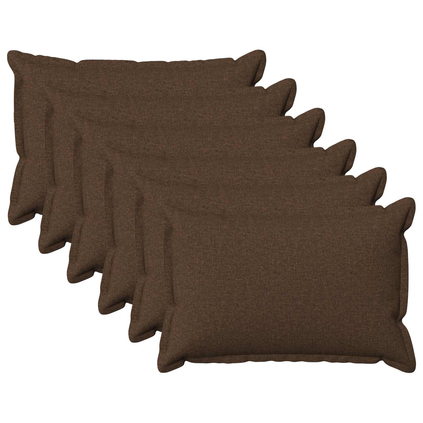 Cushion with Pillow HOUTEN 6 pcs Brown Faux Linen