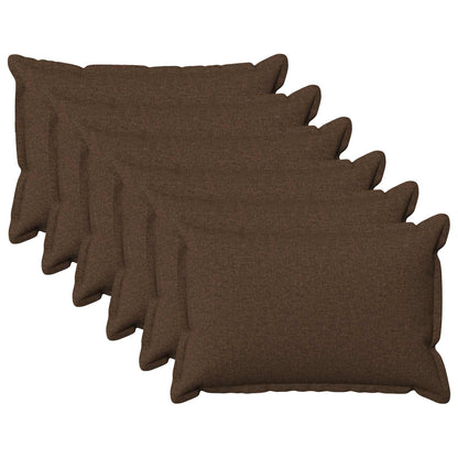 Cushion with Pillow HOUTEN 6 pcs Brown Faux Linen