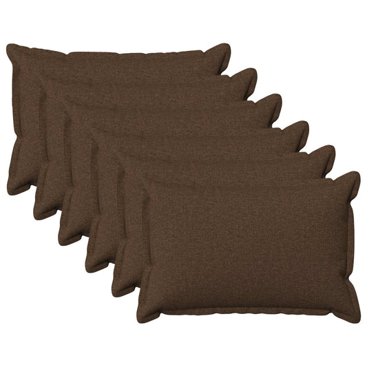 Cushion with Pillow HOUTEN 6 pcs Brown Faux Linen