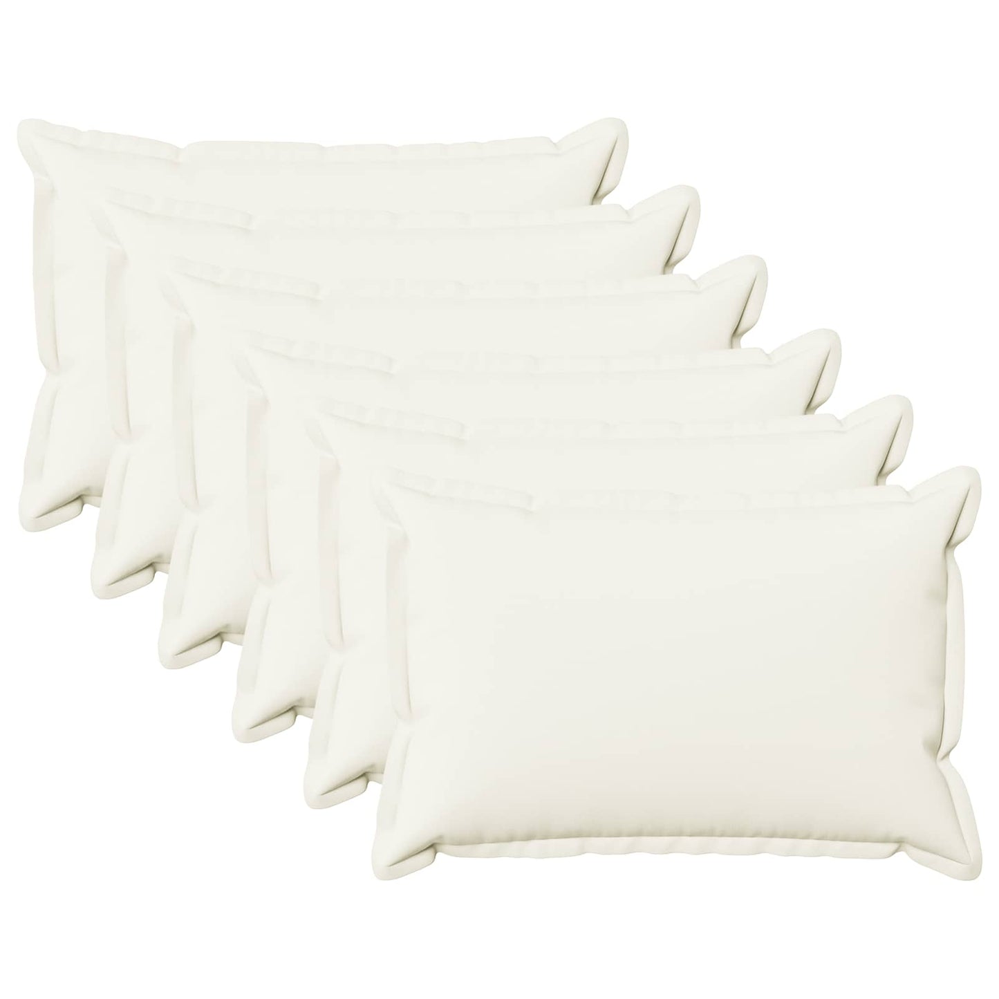 Cushion with Pillow HOUTEN 6 pcs White Faux Linen