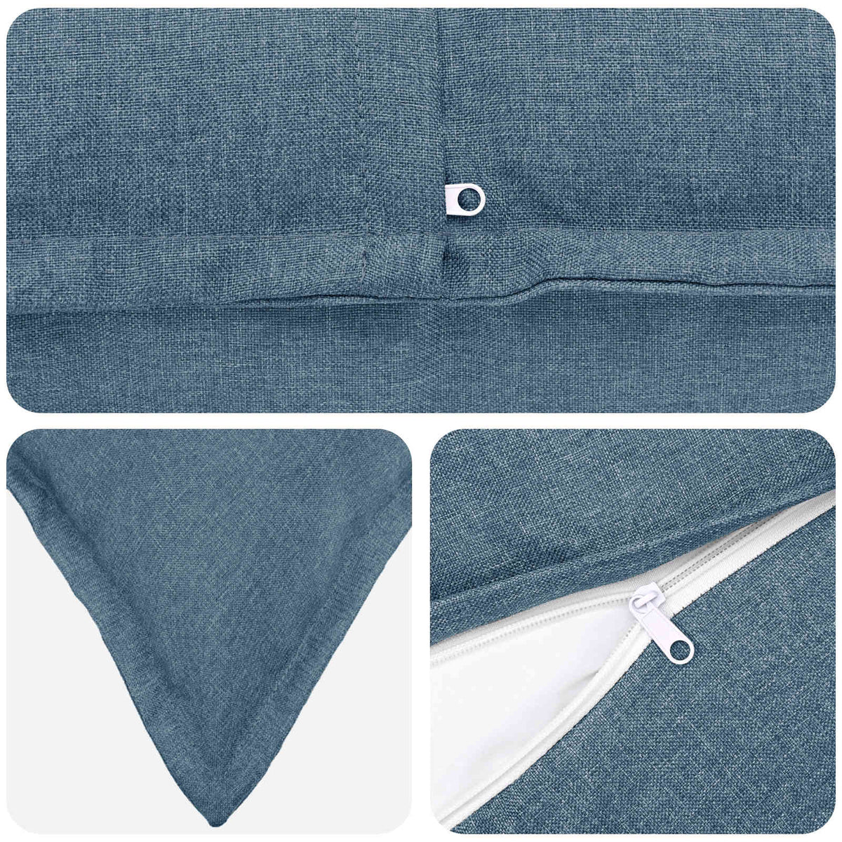 Cushion with Pillow HOUTEN 6 pcs Jeans Blue Faux Linen