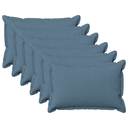Cushion with Pillow HOUTEN 6 pcs Jeans Blue Faux Linen