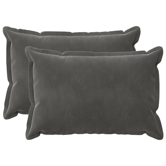 Cushion with Pillow HOUTEN 2 pcs Dark Grey Velvet