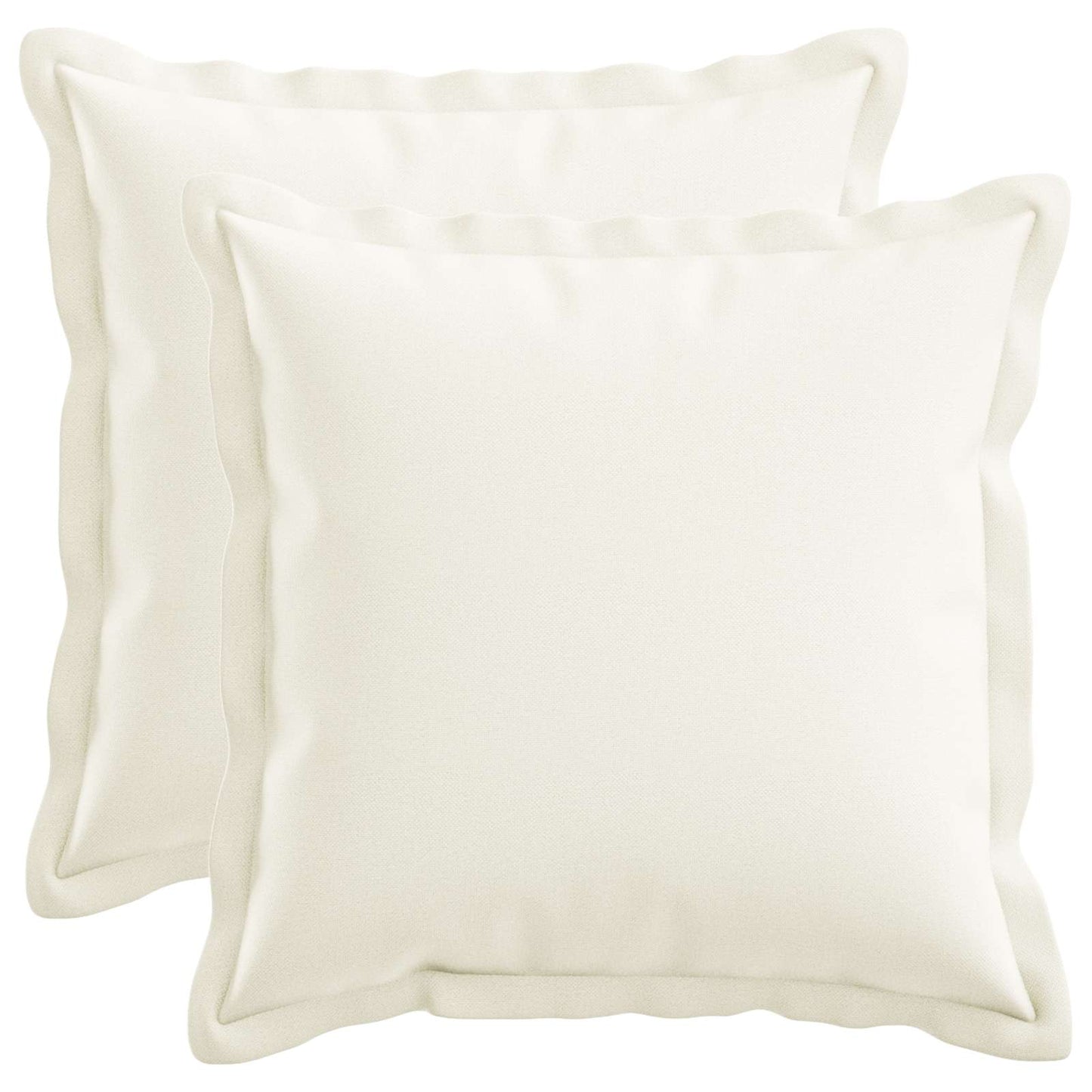 Cushion with Pillow HOUTEN 2 pcs White Faux Linen