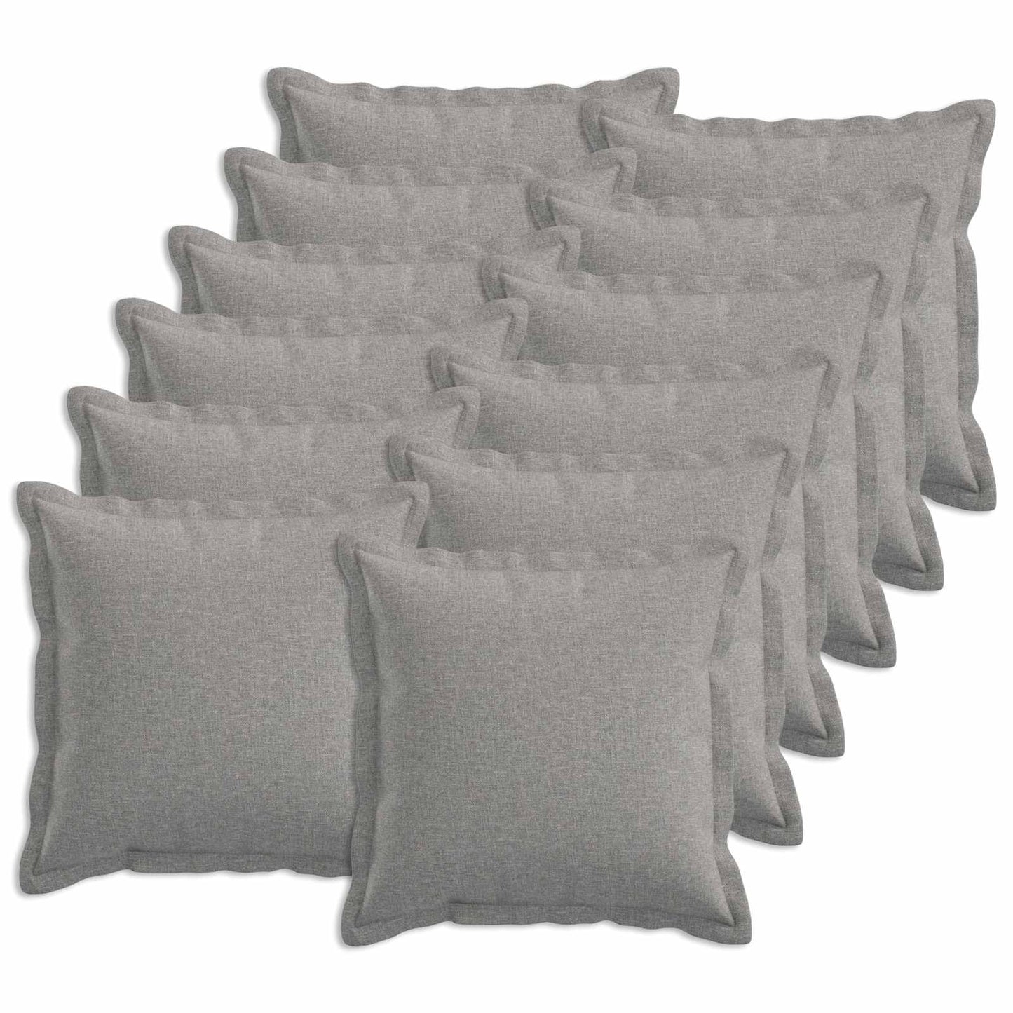 Cushion with Pillow HOUTEN 12 pcs Cloud Grey Faux Linen
