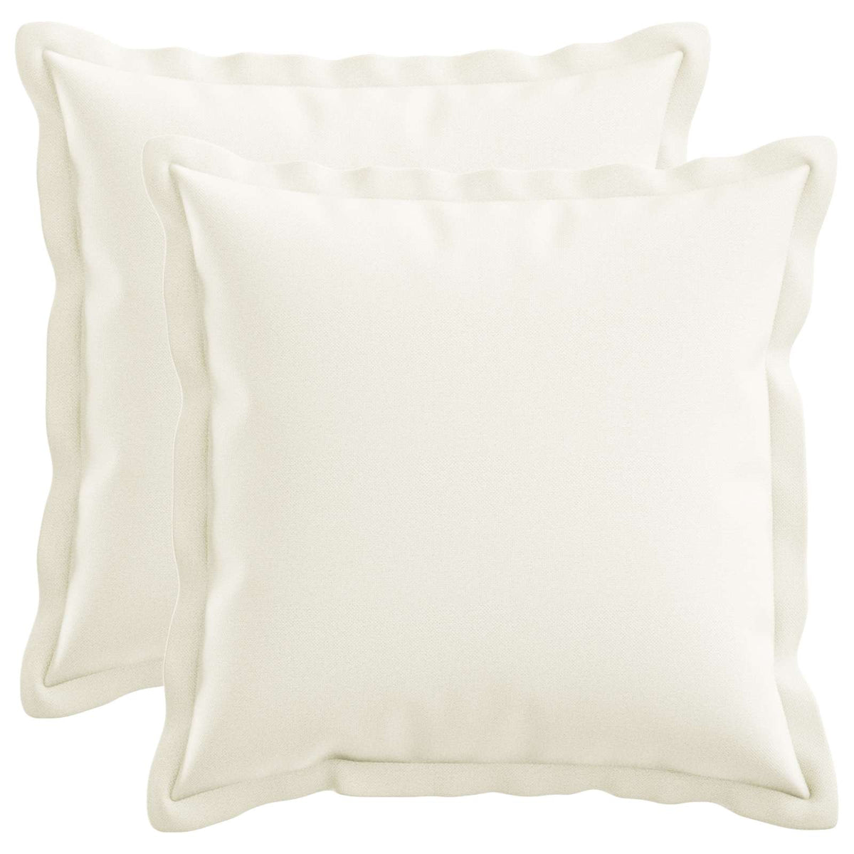 Cushion with Pillow HOUTEN 2 pcs White Faux Linen