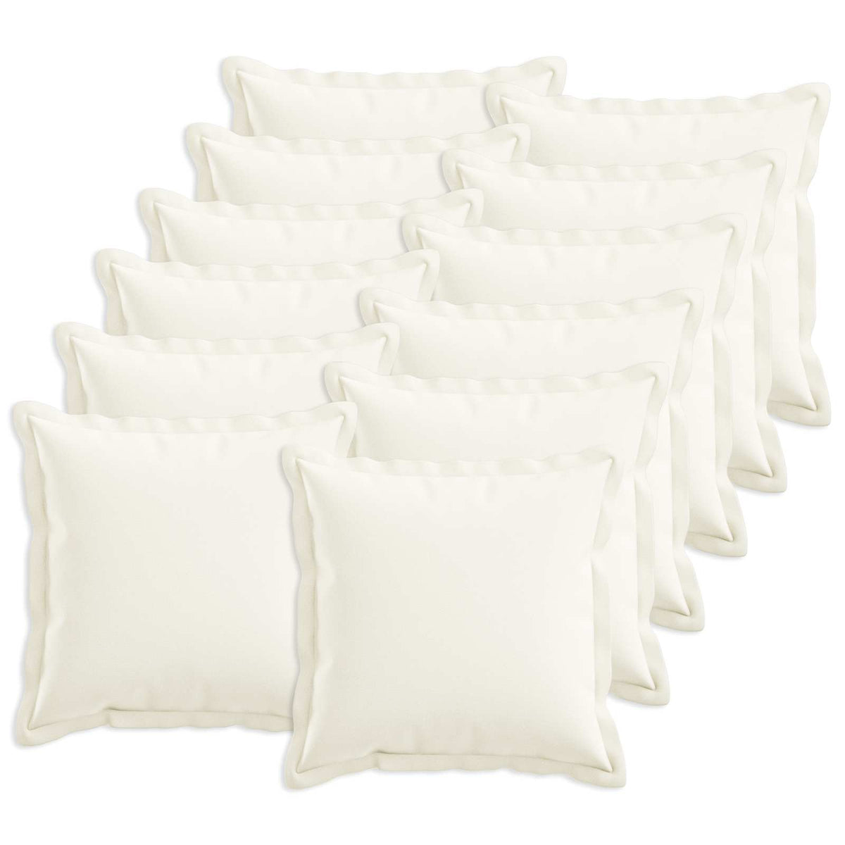 Cushion with Pillow HOUTEN 12 pcs White Faux Linen