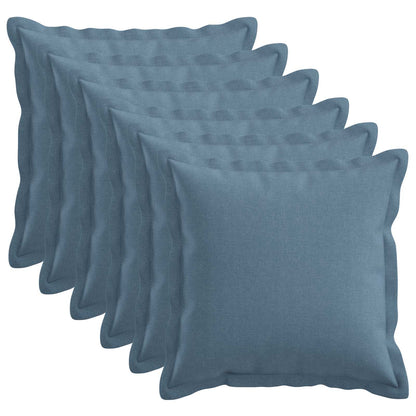 Cushion with Pillow HOUTEN 6 pcs Jeans Blue Faux Linen