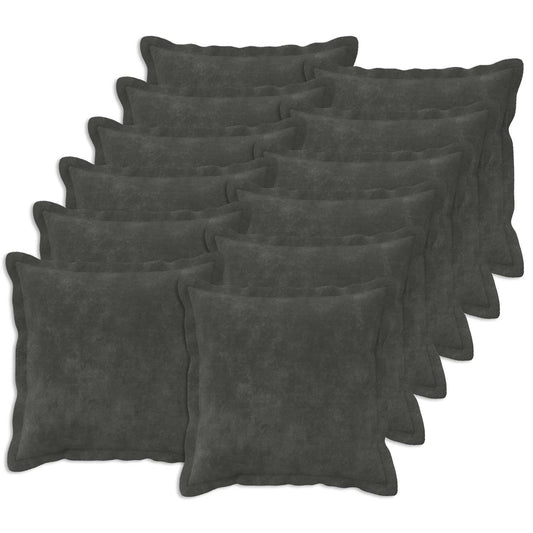 Cushion with Pillow HOUTEN 12 pcs Anthracite Microfiber Fleece