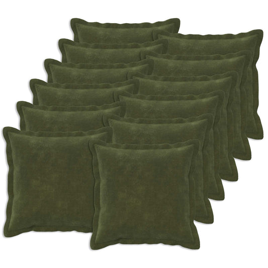 Throw Pillow 12 pcs HOUTEN Green 40 x 40 cm Microfiber Fleece