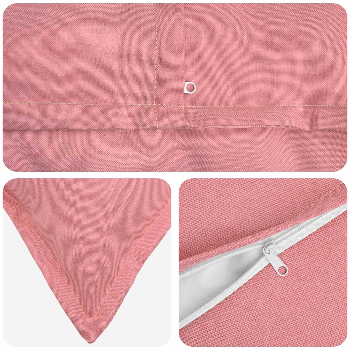 Cushion with Pillow HOUTEN 2 pcs Pink Faux Linen
