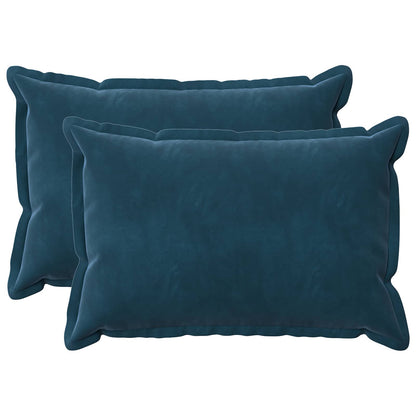 Cushion with Pillow HOUTEN 2 pcs Blue Velvet