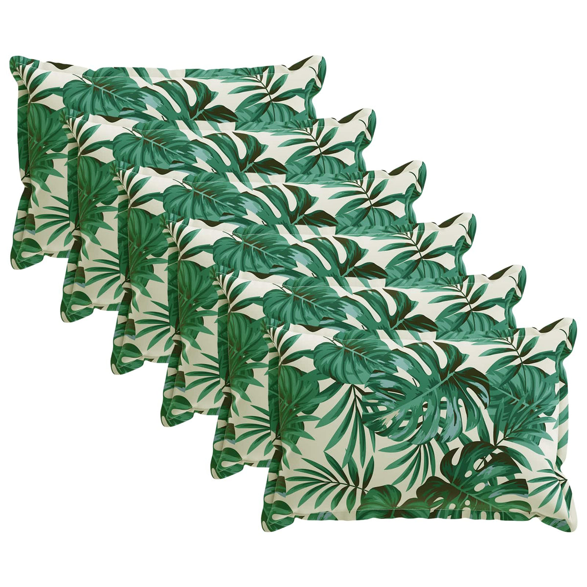 Throw Pillow 6 pcs HOUTEN Leaf Pattern 40 x 60 cm Polyester