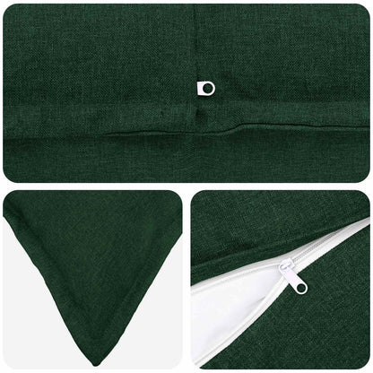 Cushion with Pillow HOUTEN 6 pcs Dark Green Faux Linen