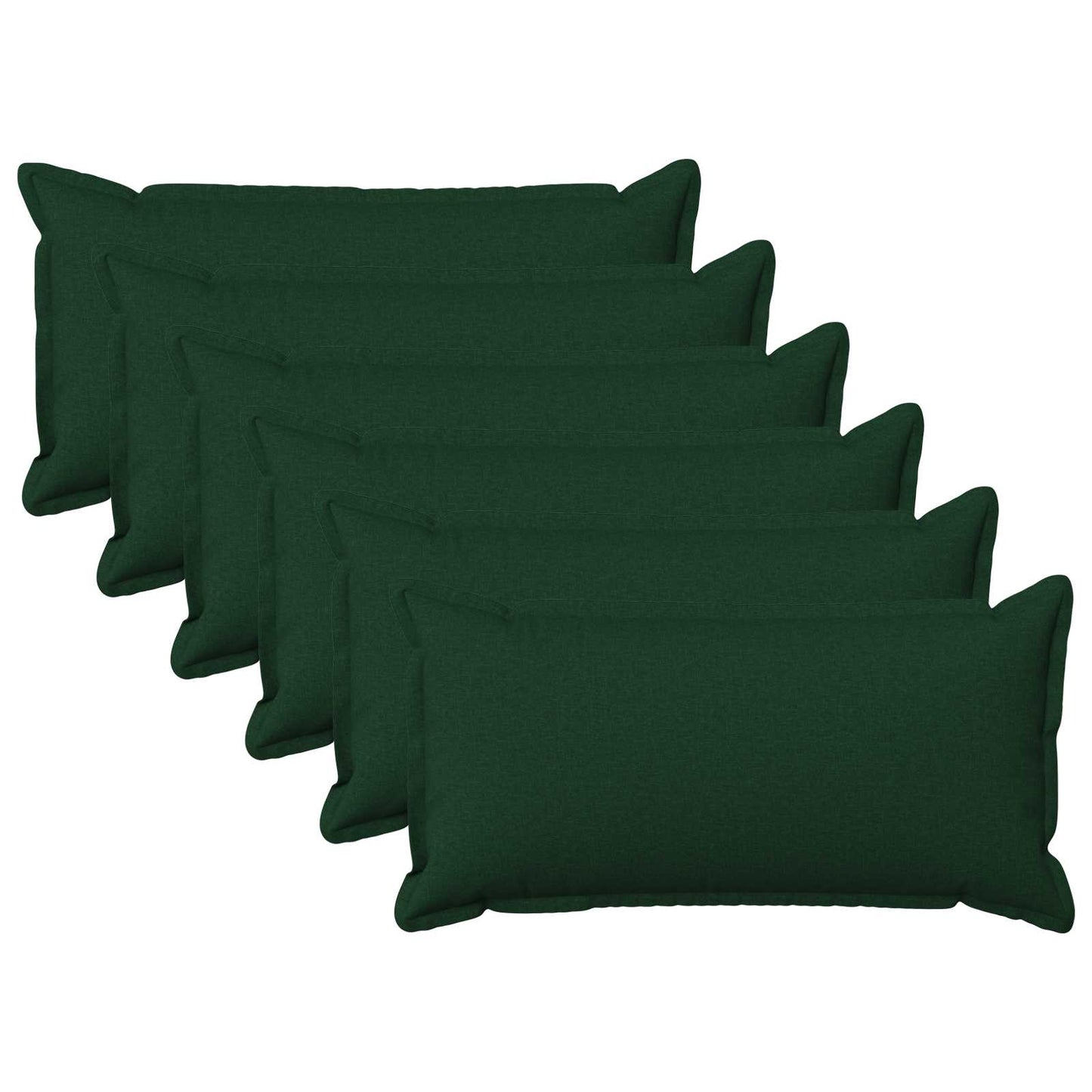Cushion with Pillow HOUTEN 6 pcs Dark Green Faux Linen
