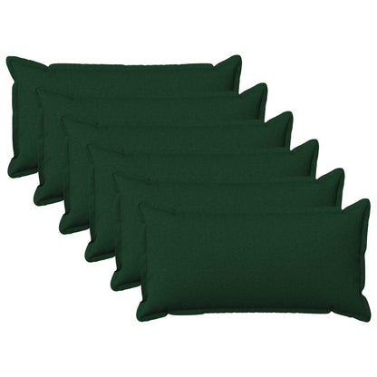 Cushion with Pillow HOUTEN 6 pcs Dark Green Faux Linen