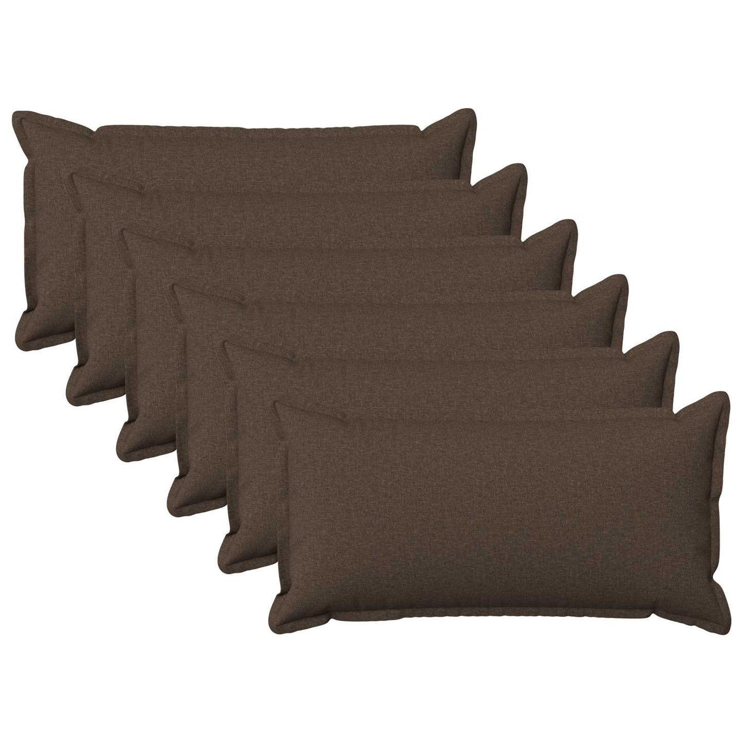 Cushion with Pillow HOUTEN 6 pcs Taupe Faux Linen