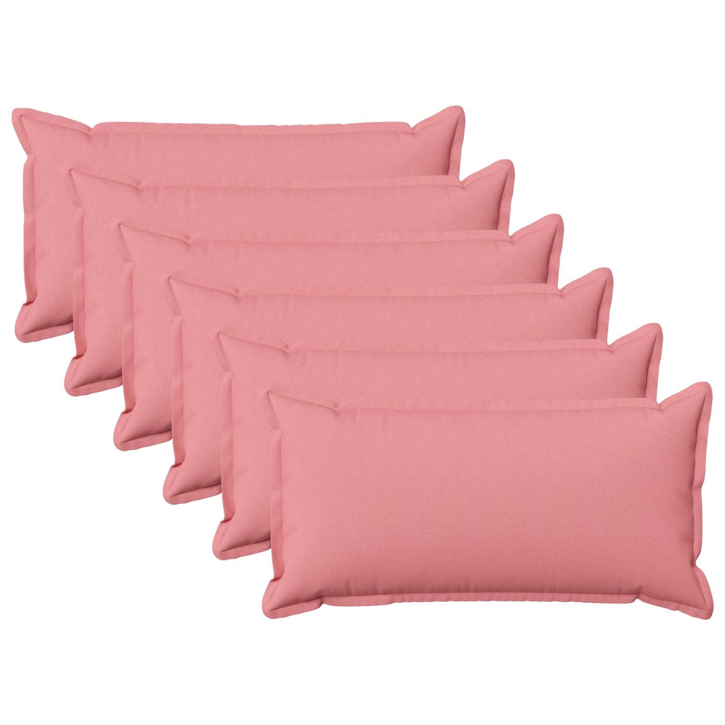 Cushion with Pillow HOUTEN 6 pcs Pink Faux Linen
