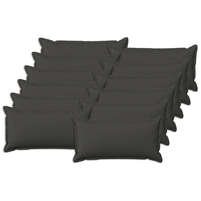 Cushion with Pillow HOUTEN 12 pcs Dark Grey Faux Linen