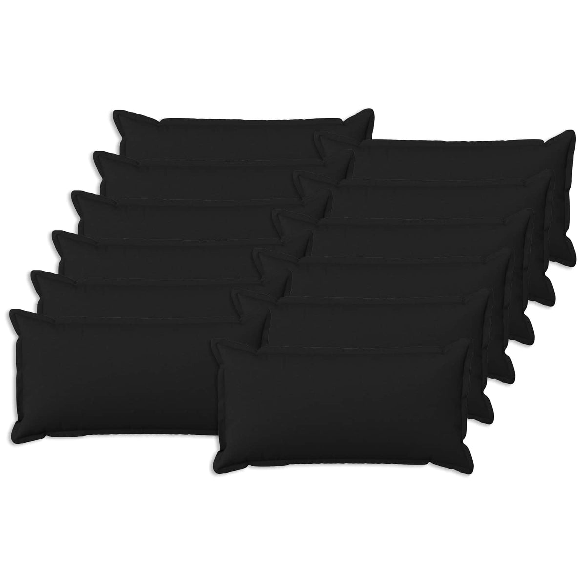Cushion with Pillow HOUTEN 12 pcs Black Faux Linen