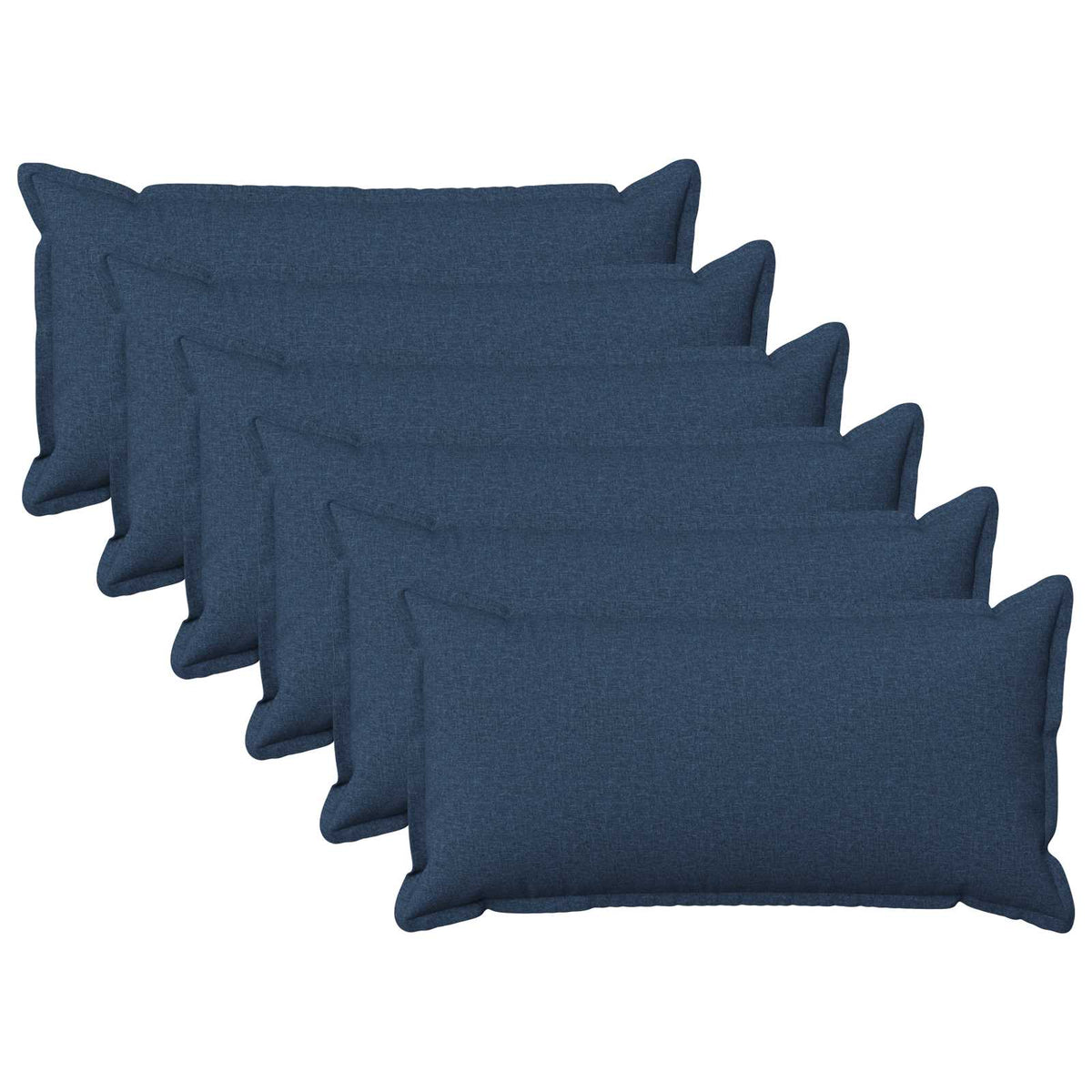 Cushion with Pillow HOUTEN 6 pcs Blue Faux Linen