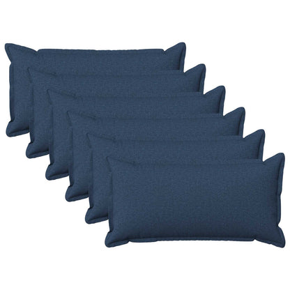 Cushion with Pillow HOUTEN 6 pcs Blue Faux Linen