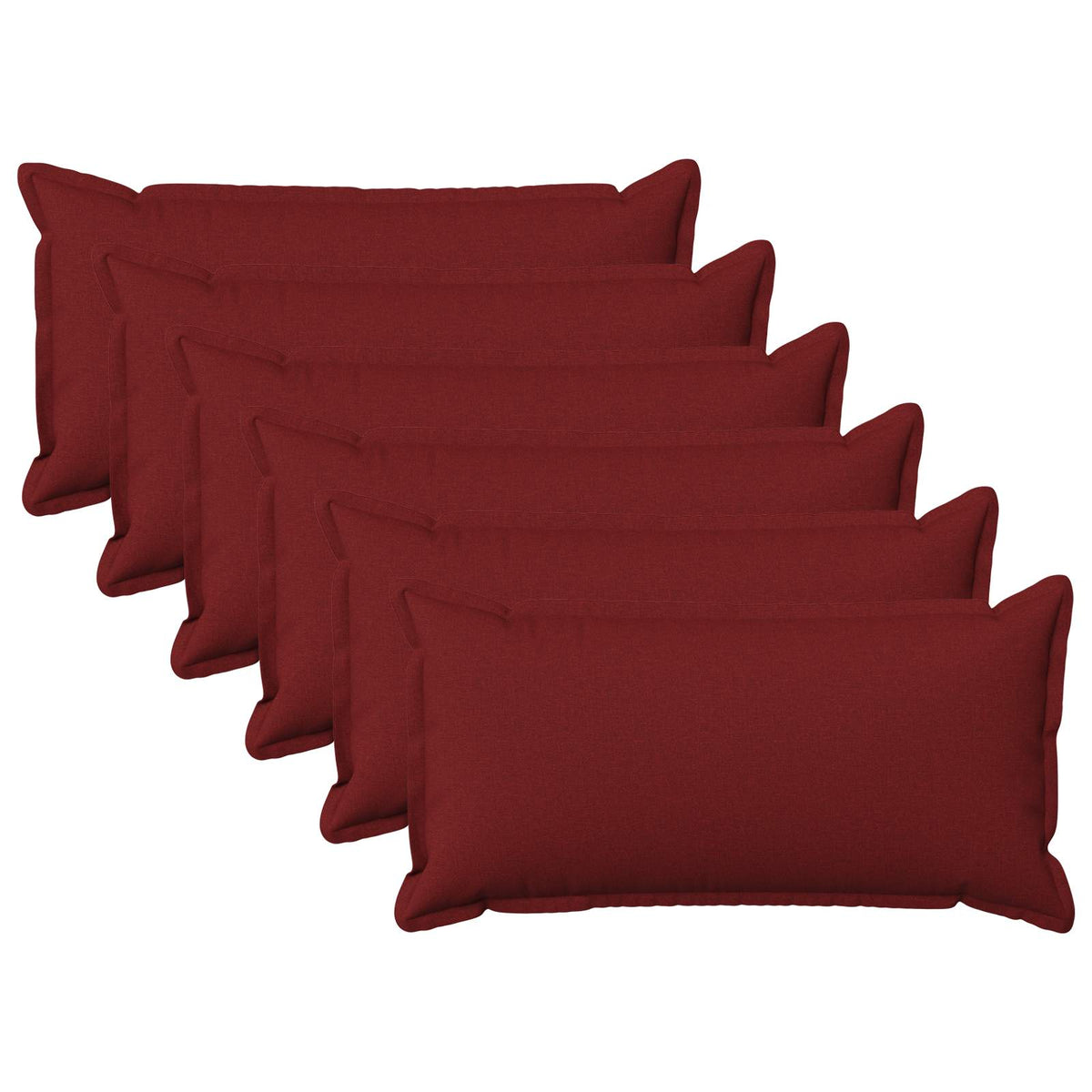 Cushion with Pillow HOUTEN 6 pcs Wine Red Faux Linen
