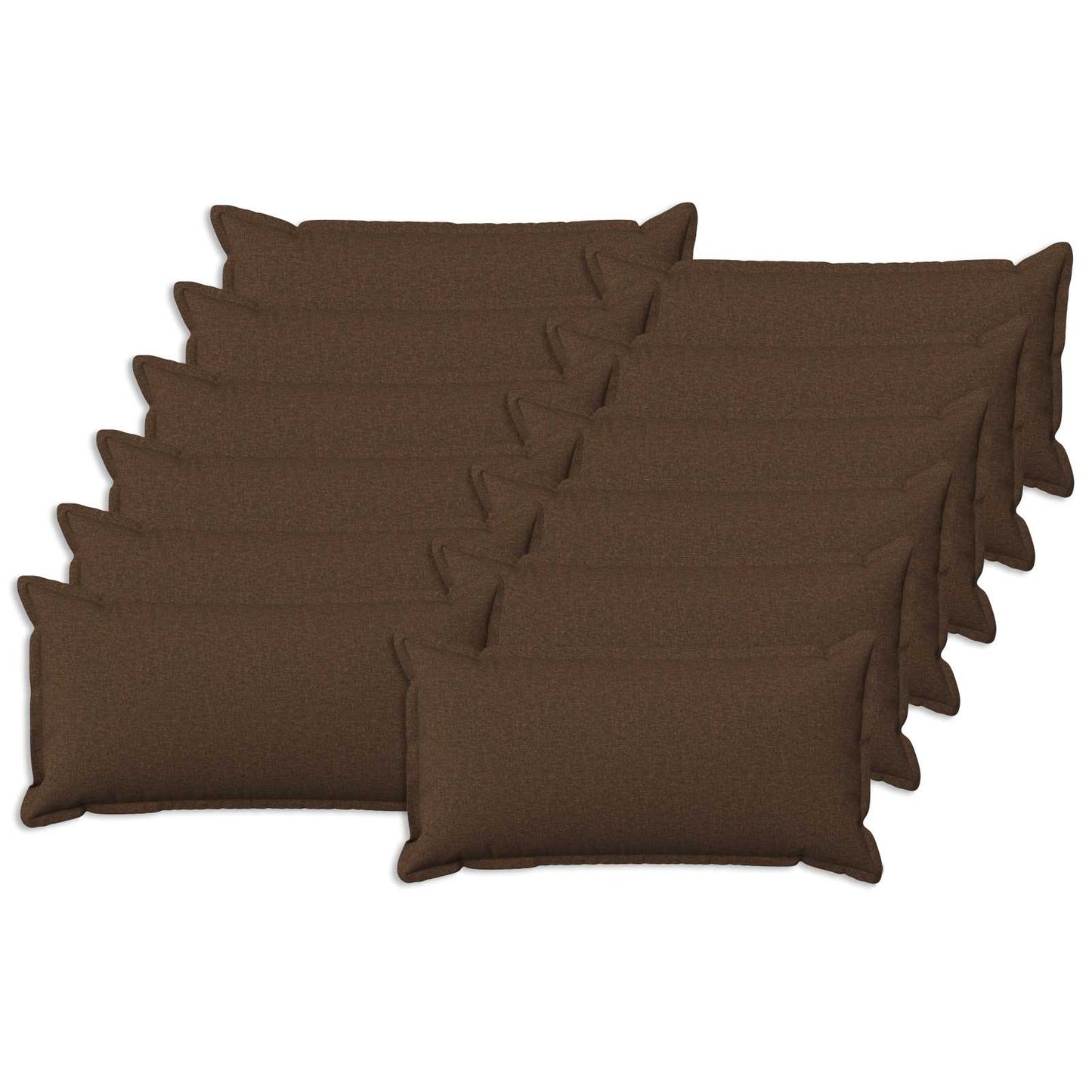 Cushion with Pillow HOUTEN 12 pcs Brown Faux Linen