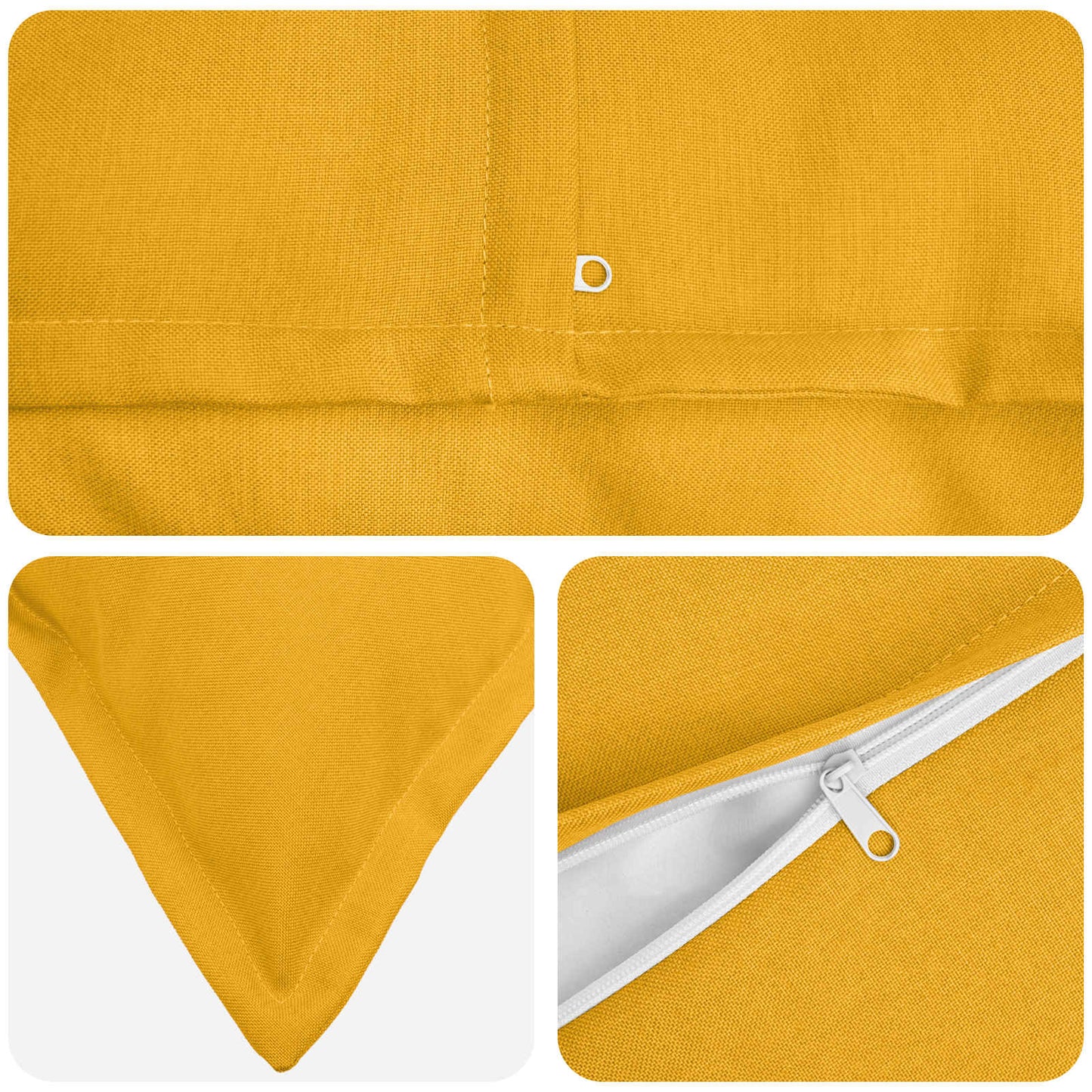 Cushion with Pillow HOUTEN 6 pcs Light Yellow Faux Linen