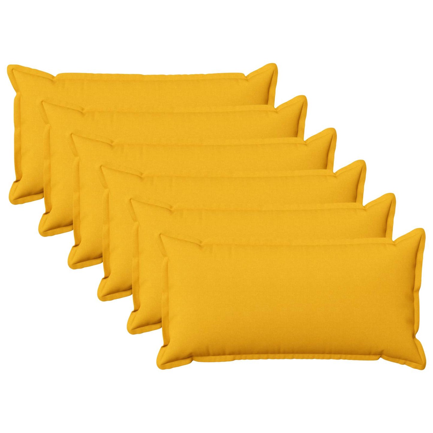 Cushion with Pillow HOUTEN 6 pcs Light Yellow Faux Linen