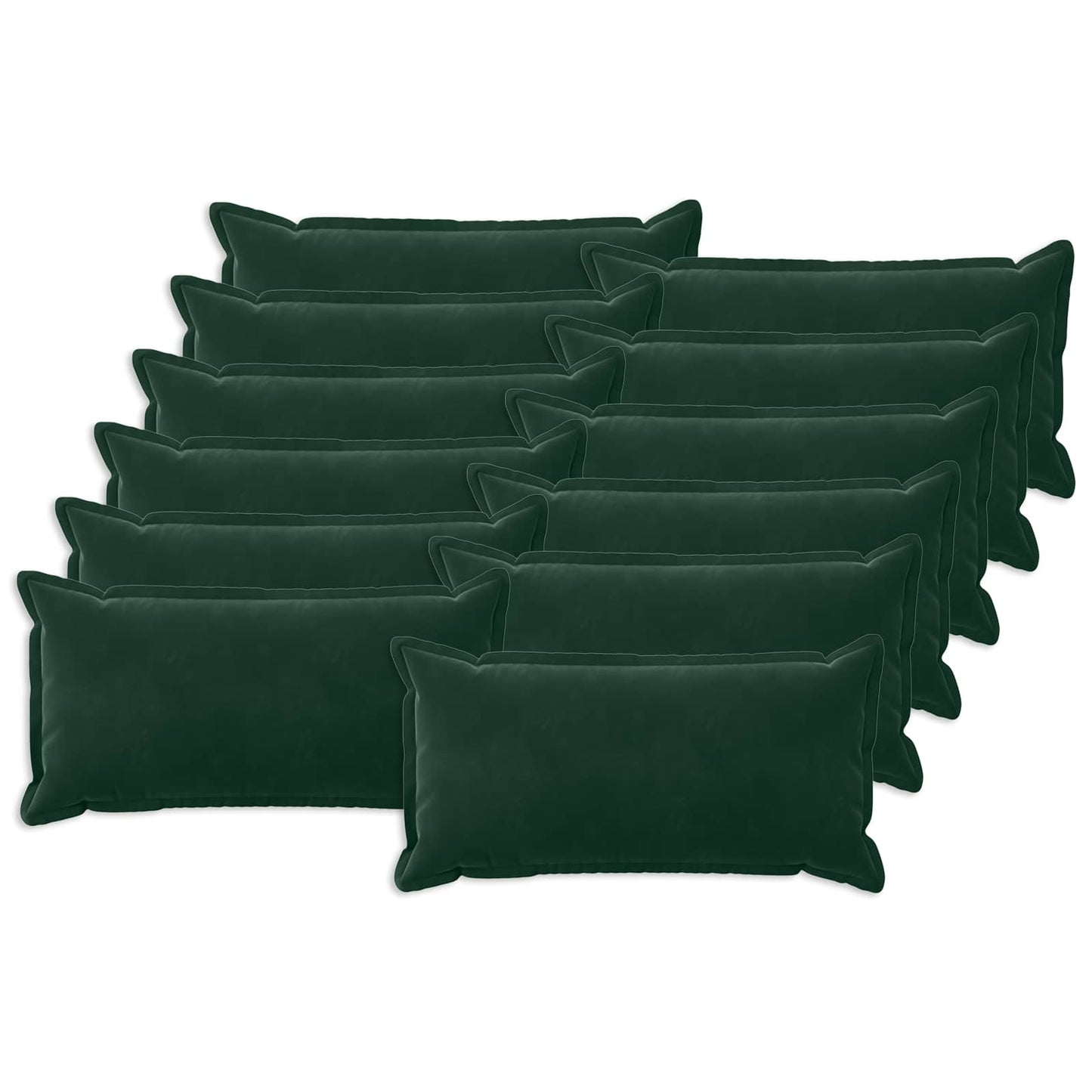 Cushion with Pillow HOUTEN 12 pcs Dark Green Velvet