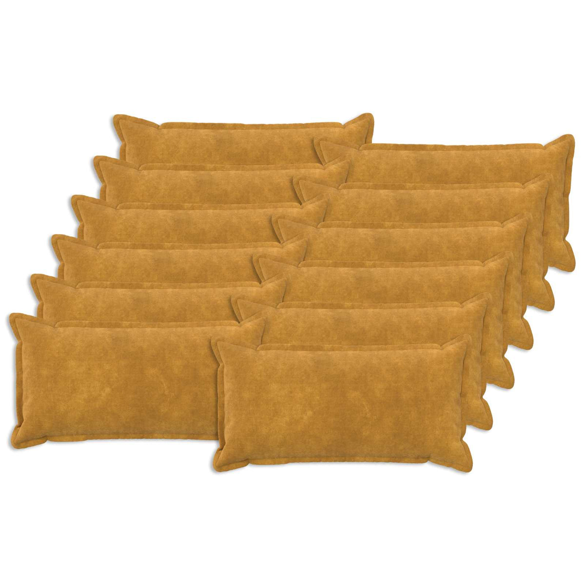 Cushion with Pillow HOUTEN 12 pcs Yellow Microfiber Fleece