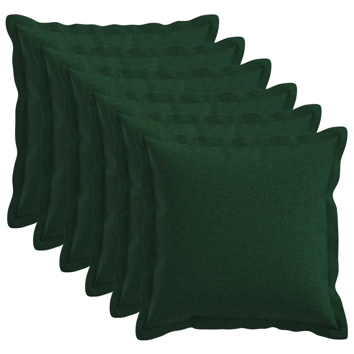 Cushion with Pillow HOUTEN 6 pcs Dark Green Faux Linen