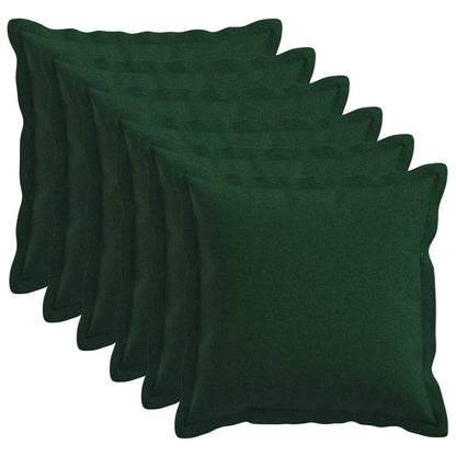 Cushion with Pillow HOUTEN 6 pcs Dark Green Faux Linen