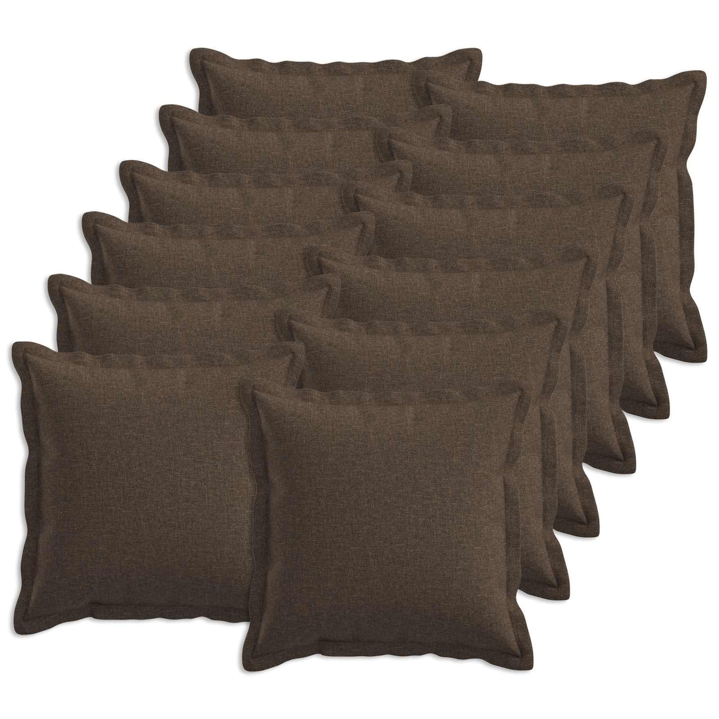 Cushion with Pillow HOUTEN 12 pcs Taupe Faux Linen