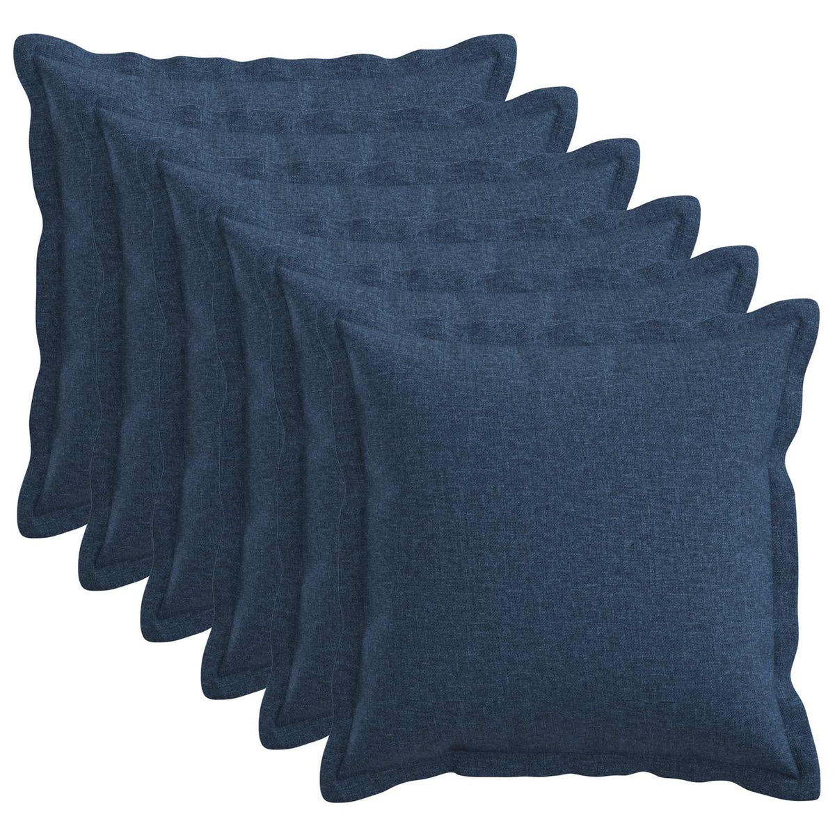 Cushion with Pillow HOUTEN 6 pcs Blue Faux Linen