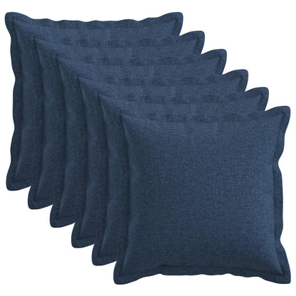 Cushion with Pillow HOUTEN 6 pcs Blue Faux Linen