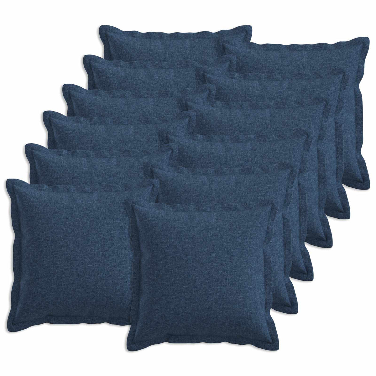 Cushion with Pillow HOUTEN 12 pcs Blue Faux Linen