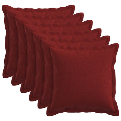 Cushion with Pillow HOUTEN 6 pcs Wine Red Faux Linen
