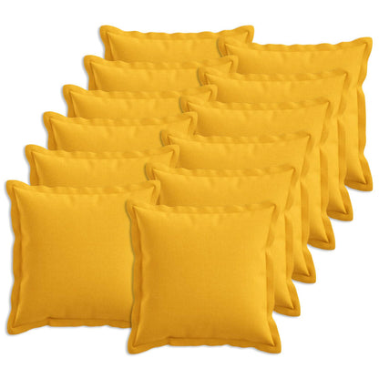 Cushion with Pillow HOUTEN 12 pcs Light Yellow Faux Linen