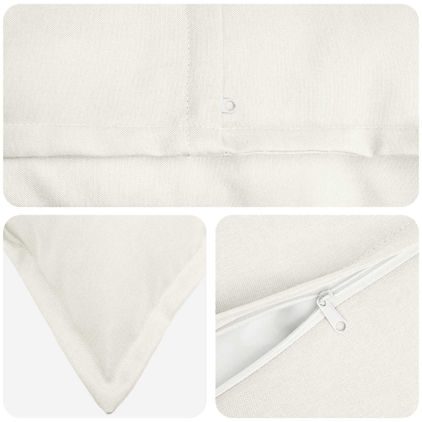 Cushion with Pillow HOUTEN 6 pcs White Faux Linen